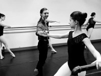 Ballet instructor, and current principal ballerina with the Festival Ballet in Providence, Eugenia Zinovieva, works with Mary Bancroft, 16, on her arm position during Tendue exercises at the New Bedford Ballet studio on Purchast Street in the north end of New Bedford.   [ PETER PEREIRA/THE STANDARD-TIMES/SCMG ]